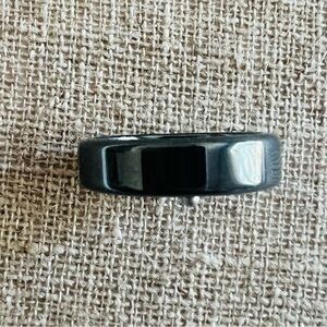 Hematite Unisex Band Ring. Size 8